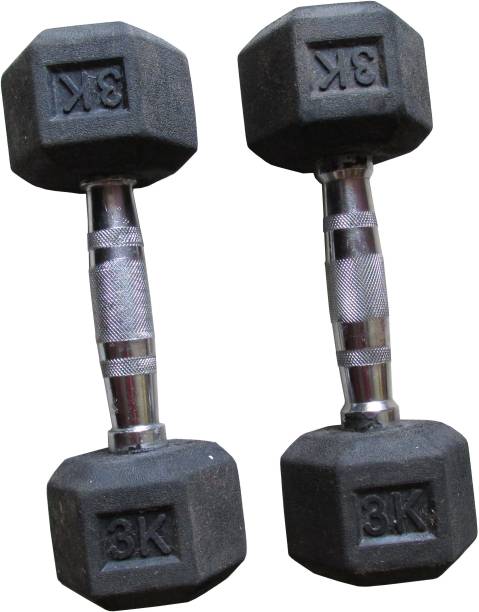 Shyamaraj Rubber Covered Hex Dumbbells Pair Fixed Weight Dumbbell