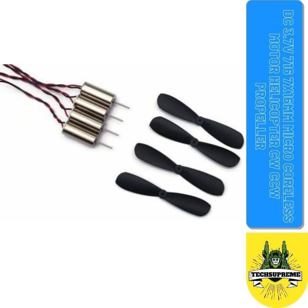 TechSupreme DC 3.7V 716 7x16mm Micro Coreless Motor Helicopter CW CCW Propeller for RC Quadcopter and Drone Motor Control Electronic Hobby Kit