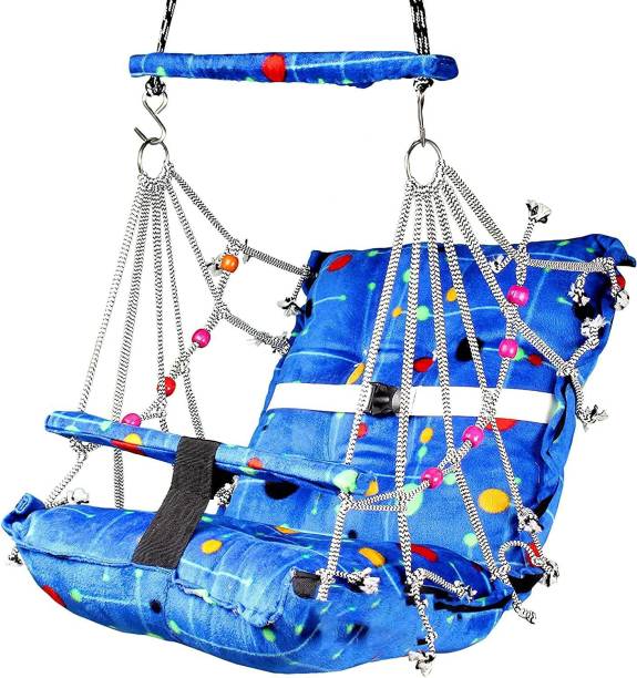 Baby Swing Swing Jhula for Kids Children Folding and Washable for 0-5 Years Babies with Safety Belt Home Garden Jhula for Babies for Indoor Outdoor, Baby Hanging Classic Swing Jhula Swings