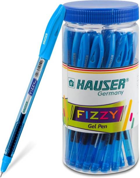 HAUSER Fizzy 0.55mm Gel Pen Jar | Transparent Body | Waterproof & Smooth Ink Flow Gel Pen