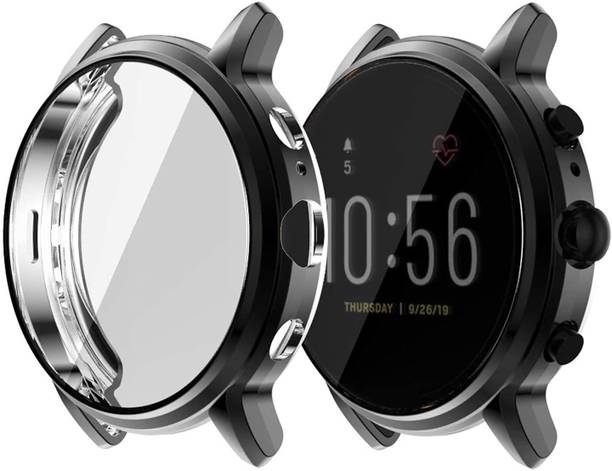 CallSmith Front and Back Screen Guard for Fossil Gen 5 Carlyle (2 in 1), Silocon Case with Silicon Screen Protector