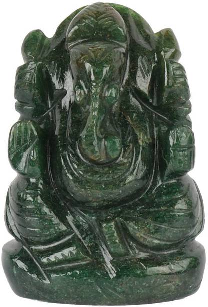 HEALIT Natural Green Aventurine Crystal Ganesha Statue,Home decor Festival Ganesha Statue Decor Sculpture-Yoga Statue-Meditation-Lord Ganesha Idol - Gift Item Showpiece(2 Inch) Decorative Showpiece  -  6 cm