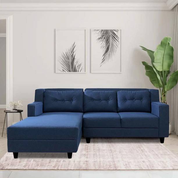 CasaStyle Travia LHS 4 Seater L Shape Sofa Set (Blue) Fabric 4 Seater  Sofa