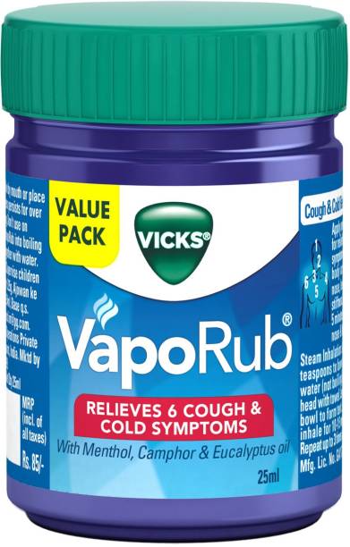 VICKS Relief From Cold, Cough, Blocked Nose, Headache, Body ache, Muscular stiffness and Breathing difficulty Vaporub Balm