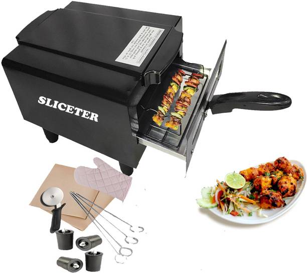 SLICETER Electric Tandoor 2000 Watt Iron Electric Tandoor (Aluminium Tray, Shockproof Rubber Legs, Pizza Cutter, Magic Cloth, Glove and Recipe Book) Electric Tandoor