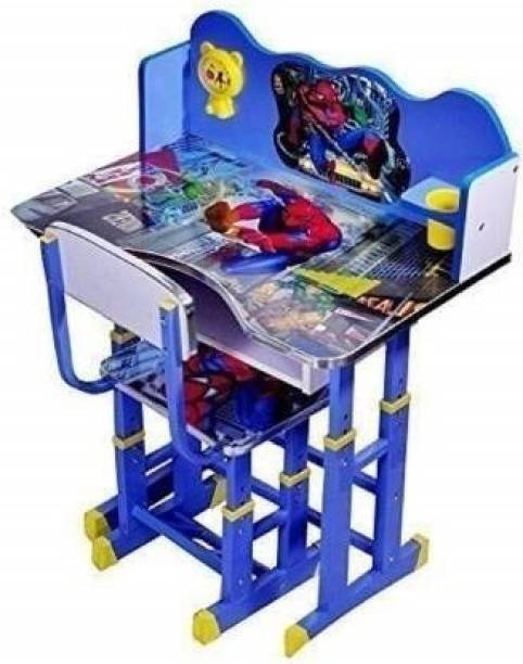 TOBY Baby Desk /Kids study Table chair Premium cartoon printed height adjustable (B) Metal Chair
