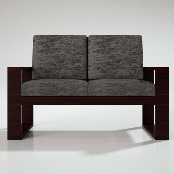 Sekar Lifestyle Teak Wood Classic Series (Grey Fabric, Mahogany Finish, 2 Seater) Fabric 2 Seater  Sofa