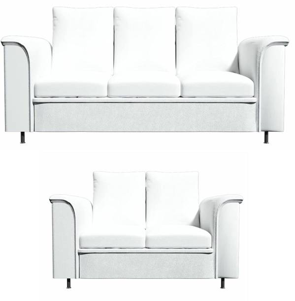 Sekar Lifestyle Royal Series Leatherette 3 + 2 White Sofa Set