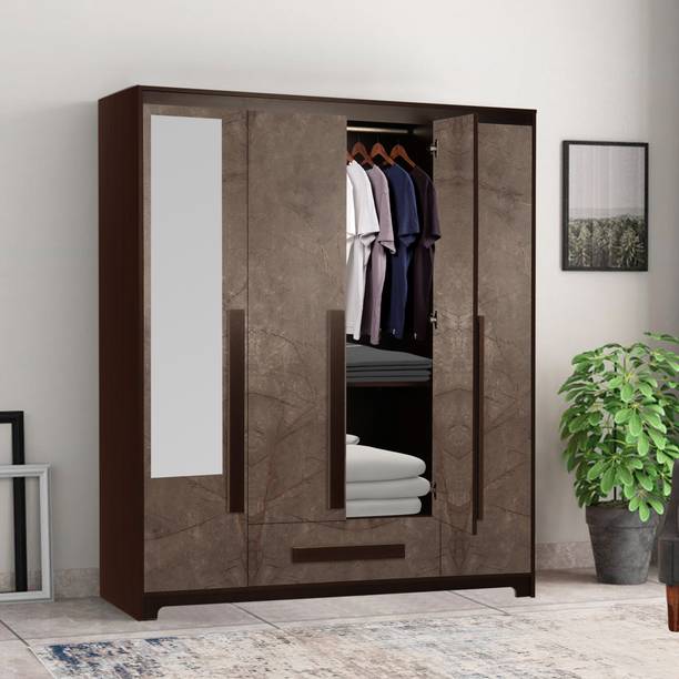 Trevi Regal Grand Engineered Wood 4 Door Wardrobe