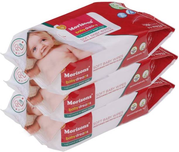 Morisons Baby Dreams Baby Wipes 72s Pack of 3