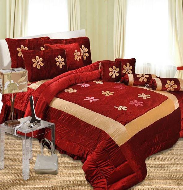 Laying Style Velvet Double King Sized Bedding Set