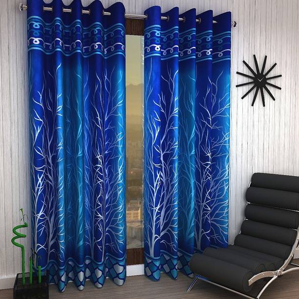 Home Sizzler 214 cm (7 ft) Polyester Semi Transparent Door Curtain (Pack Of 2)