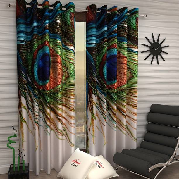 Home Sizzler 213 cm (7 ft) Door Polyester Room Darkening Curtain (Pack Of 2)