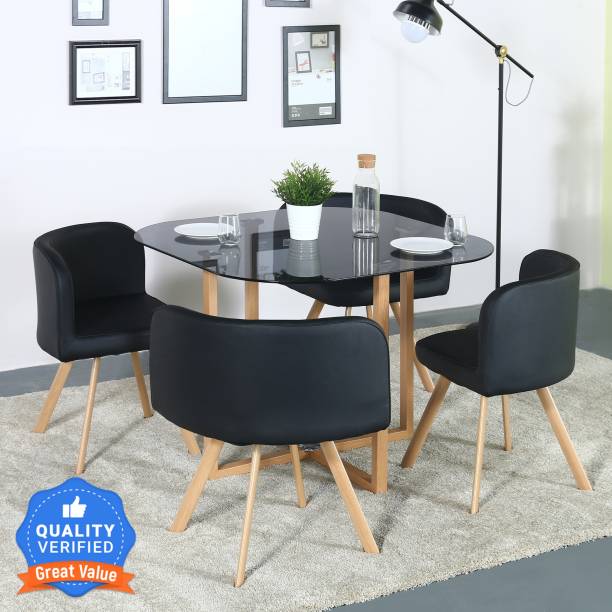 Square Dining Table, Small Glass Dining Table And 4 Chairs