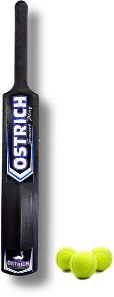 Ostrich Solid PVC Black Bat Size 3 For 6-8 Years Kids With 3 Piece Light Weight Tennis Ball क्रिकेट किट
