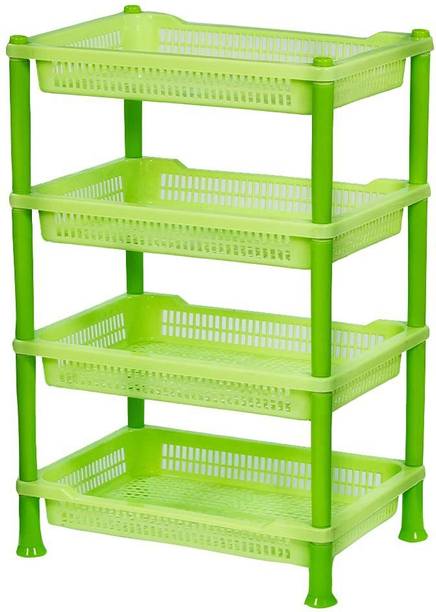 Maxwell Plastic 4 Tyre Multipurpose Stand Rack Vegetables for Kitchen & Office Use Plastic Fruit & Vegetable Basket
