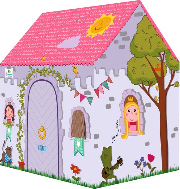 SANGANIENTERPRICE Jumbo Size Extremely Light Weight , Water Proof Kids Play Tent House for 10 Year Old Girls and Boys pink queen house (Multicolor)