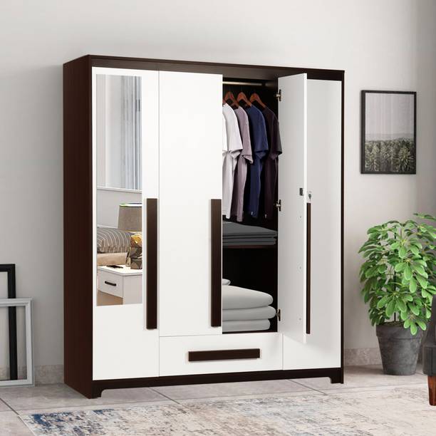 Trevi Regal Grand Engineered Wood 4 Door Wardrobe