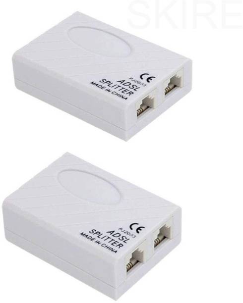 SKIRE ADSL Splitter/ADSL Filter/DSL Filter RJ11 for Landline Telephone and Broadband Modem Box (Pack of 2) CONNECTOR Wire Connector