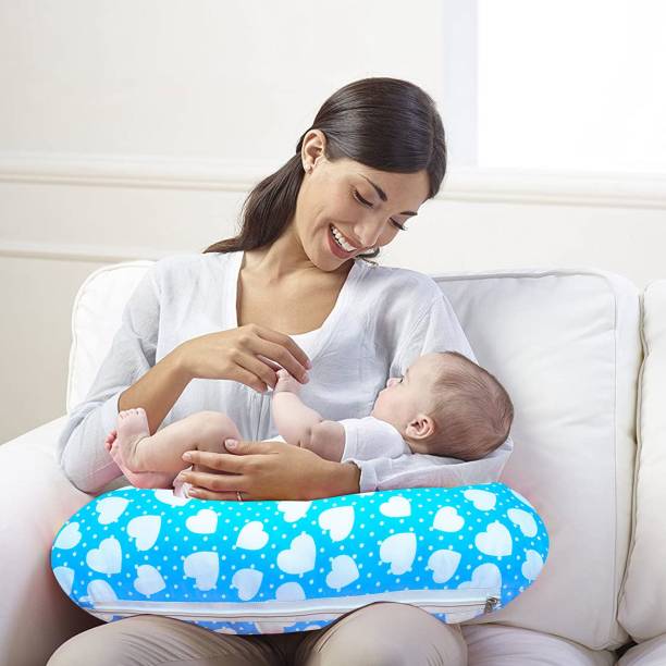 Little Don Pillow New Born Portable Breast Feeding Pillow | Infant Support for Baby and Mom Breastfeeding Pillow Blue Heart Breastfeeding Pillow