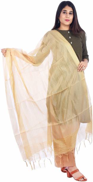 Pure Cotton Solid Gold Women Dupatta