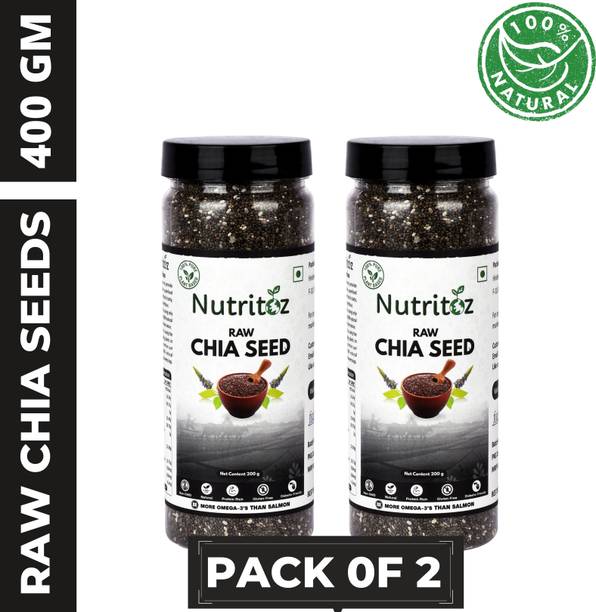 Nutritoz Natural Raw Chia seeds for Weight Loss, Strong Bones, Hair growth with Omega 3, Fiber, Calcium, Magnesium and Zinc | Rich Superfood for Eating Chia Seeds