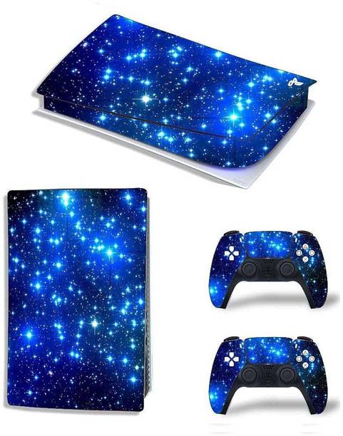 Skinny PS5 Skin Starry Blue for PlayStation 5 Disc Edition 1x Console Skin, 2x Dualsense Controller Skin  Gaming Accessory Kit