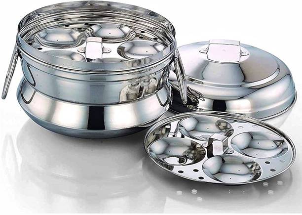 subaa Subaa Stainless Steel Kitchen Star Laser Print Idli Maker/satti/Boiler/Cooker/Panai (13 IDLY, 2 Plates), Weight 1.400 KG Induction Idli Maker