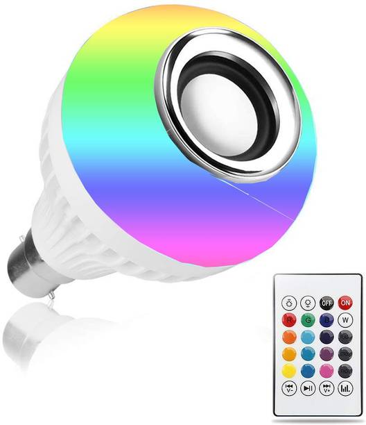 SOORAJ LED Bluetooth Light Bulb Speaker RGB Smart Music Bulb B22 Base Color Changing with Remote Control for Party Home Automation Bedroom Office Decoration Smart Bulb