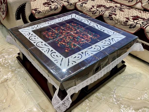 Jainco Decor Solid, Self Design 4 Seater Table Cover