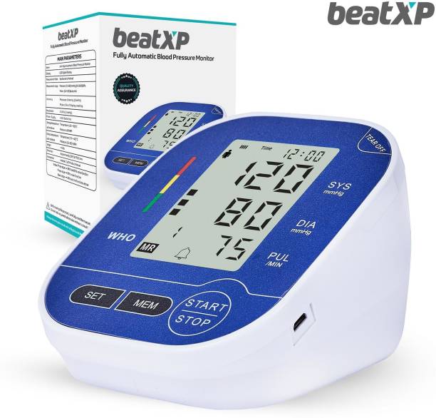 Pristyn care DIGITAL BP MONITOR Upper Arm Style BP Monitor | Automatic Blood Pressure | 1 year Warranty| Bp Automatic Machine | Digital Blood Pressure Monitor| Monitor Digital BP Monitor| Sphygmomanometer |Digital LCD Display Bp Monitor | Wrist B.P Monitor (Blue/White) Bp Monitor