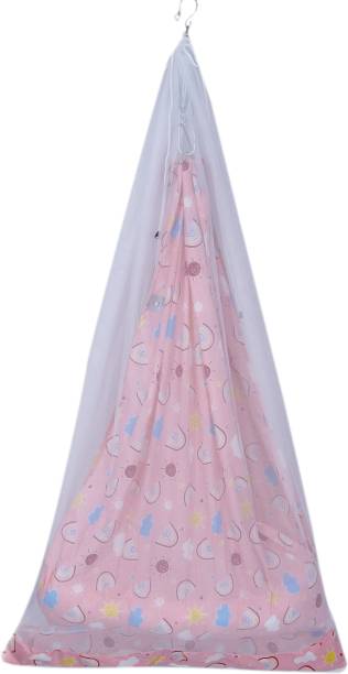 U2CUTE Baby Cradles, Baby Jhula, Jhoola,! Little, Baby Hanging Swing Cradle with Mosquito net and Spring, (Toddler)(PINK)