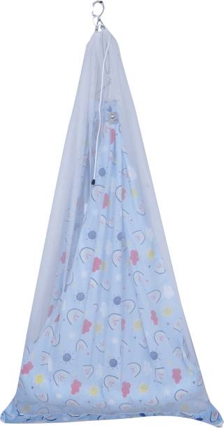 U2CUTE Baby Cradles, Baby Jhula, Jhoola,! Little, Baby Hanging Swing Cradle with Mosquito net and Spring, (Toddler)(BLUE)