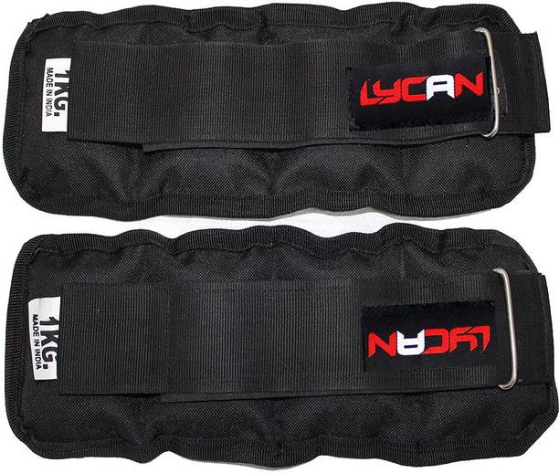 LYCAN FITNESS ANKLE WEIGHT (BLACK) 1KG PAIR (1KG X 2 PCS) (2 kg) Black Ankle & Wrist Weight
