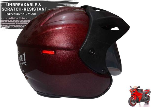 MonteX-1 brownish-red half face helmet Motorbike Helmet