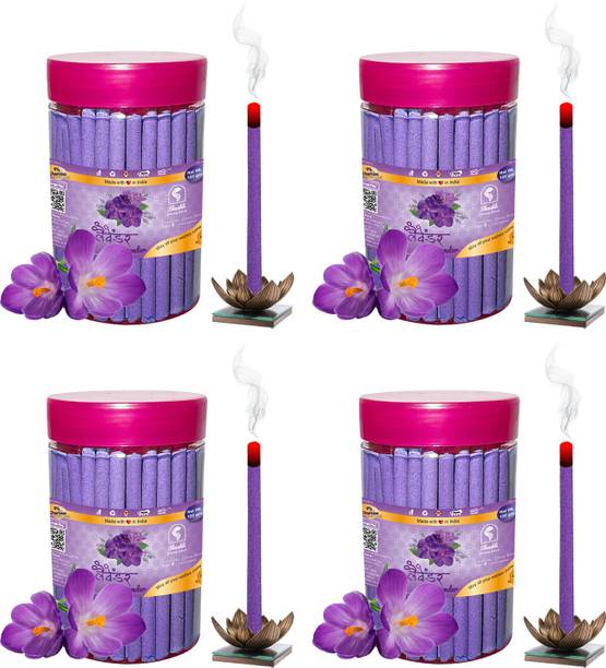 Shankh Lavender Dhoop Stick (Incense Stick) Pack of 400 gram (100 + 100 + 100 + 100) Fragrance Lavender