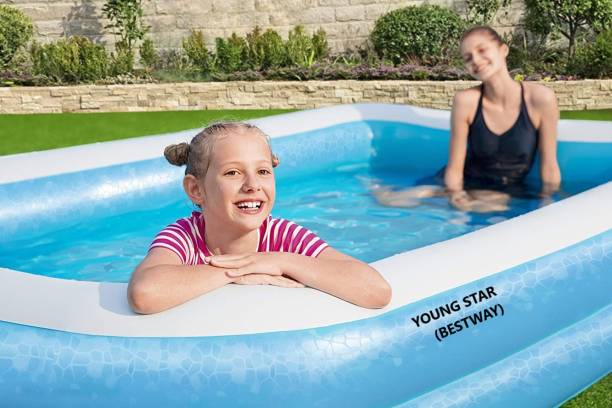 YOUNG STAR (IND*26) PREMIUM QUALITY ,HEAVY DUTY ADULTS AND KIDS JUMBO BIG SWIMMING WATER POOL BATH TUB 6.7 FEETS (2.01m) LENGTH,5.9 FEETS (1.50m) BREATH AND 51CM HEIGHT WITH THREE VALVE AIR PUMP.BEST SELLER UNIQUE THICK AND FLAXIBLE MATERIAL ,LOVED AND LIKE BY KIDS AND ADULTS.BEST SOLUTION FOR SUMMER WATER FUN.