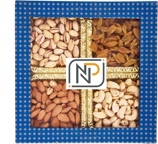 SundarLaxmi Diwali Dry Fruits Gift Pack, 400gms [Cashew, Almonds, Pistachios & Raisins] Almonds, Pistachios, Raisins, Cashews