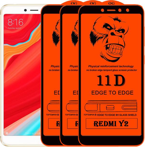 TOPTEMPER Edge To Edge Tempered Glass for Mi Redmi Y2, Mi Redmi S2