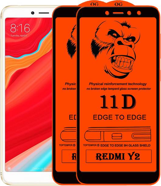 TOPTEMPER Edge To Edge Tempered Glass for Mi Redmi Y2, Mi Redmi S2