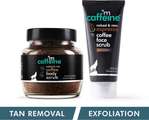MCaffeine Exfoliating Coffee Body & Espresso Face Scrub Combo for Tan & Blackhead Removal Scrub