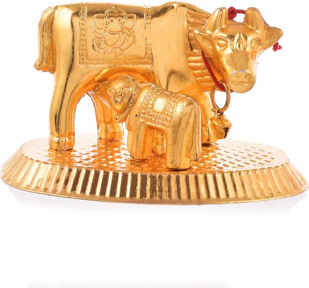 Great Art Metal Cow with Calf Idol, डेकोरेटिव शोपीस  -  10 cm