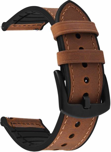 Big Wings Textured Leather 22mm Strap Compatible with NOISE COLORFIT PRO 3 Smart Watch Strap
