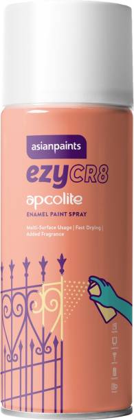 Asian Paints ezyCR8 Multi-Surface DIY Apcolite Enamel Paint Spray for Metal Wood Wall 125 g White Spray Paint 200 ml