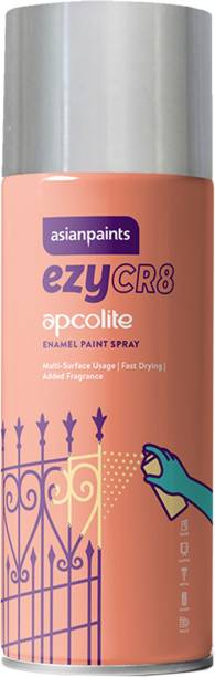 Asian Paints ezyCR8 Multi-Surface DIY Apcolite Enamel Spray Paint for Metal Wood Wall 125 g Silver Spray Paint 200 ml