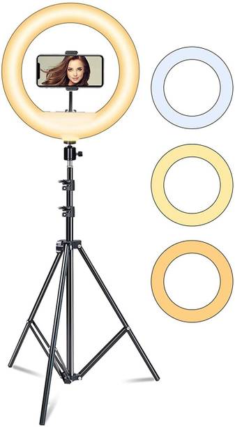 Webilla 12 Inch Portable LED Ring Light with Tripod 3 Color Modes Dimmable Lighting Compatible with iPhone/Android Phones and Cameras Tripod