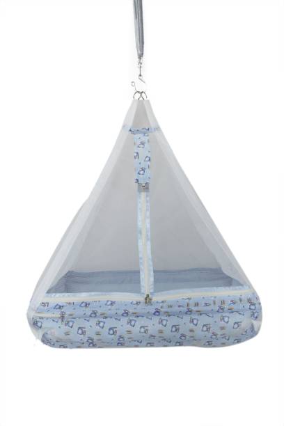 U2CUTE Baby Crib Cradle, JHULA ! TITANIC Baby Hanging Swing Cradle Mosquito Net &amp; Spring(TITANIC)(BLUE)