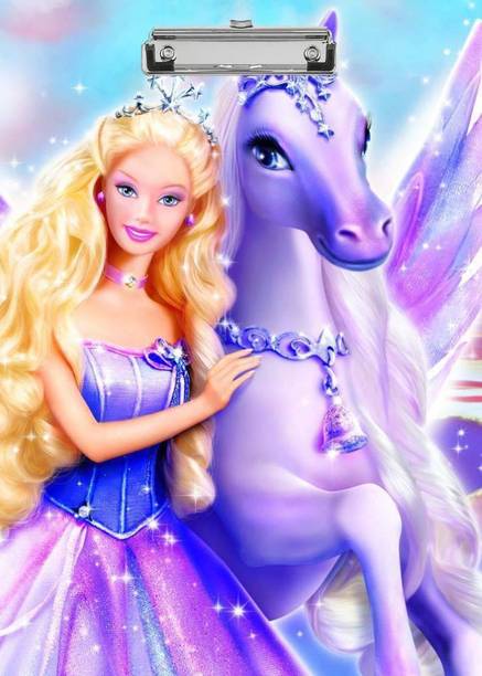 flipdecor barbie doll 5 digital reprint clip board exam pad (14 x 10 Inches) premium quality ( wood )