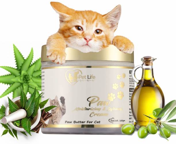 Pet Life Organic Paw Moisturizing & Softening Cream For Cat Cracked & Chapped Paws|Paw Butter Repair, Sooth & Heals Dry Paw & Elbow|Paw Butter Cream For All Cat & Kitten Breeds - Safe Pet Friendly – 100 Gm Pet Conditioner