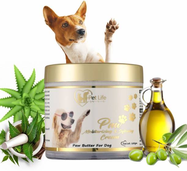 Pet Life Organic Paw Moisturizing & Softening Cream For Dog Cracked & Chapped Paws|Paw Butter Repair, Sooth & Heals Dry Paw & Elbow|Paw Butter Cream For All Dog Breeds - Safe Pet Friendly – 100 Gm Pet Conditioner